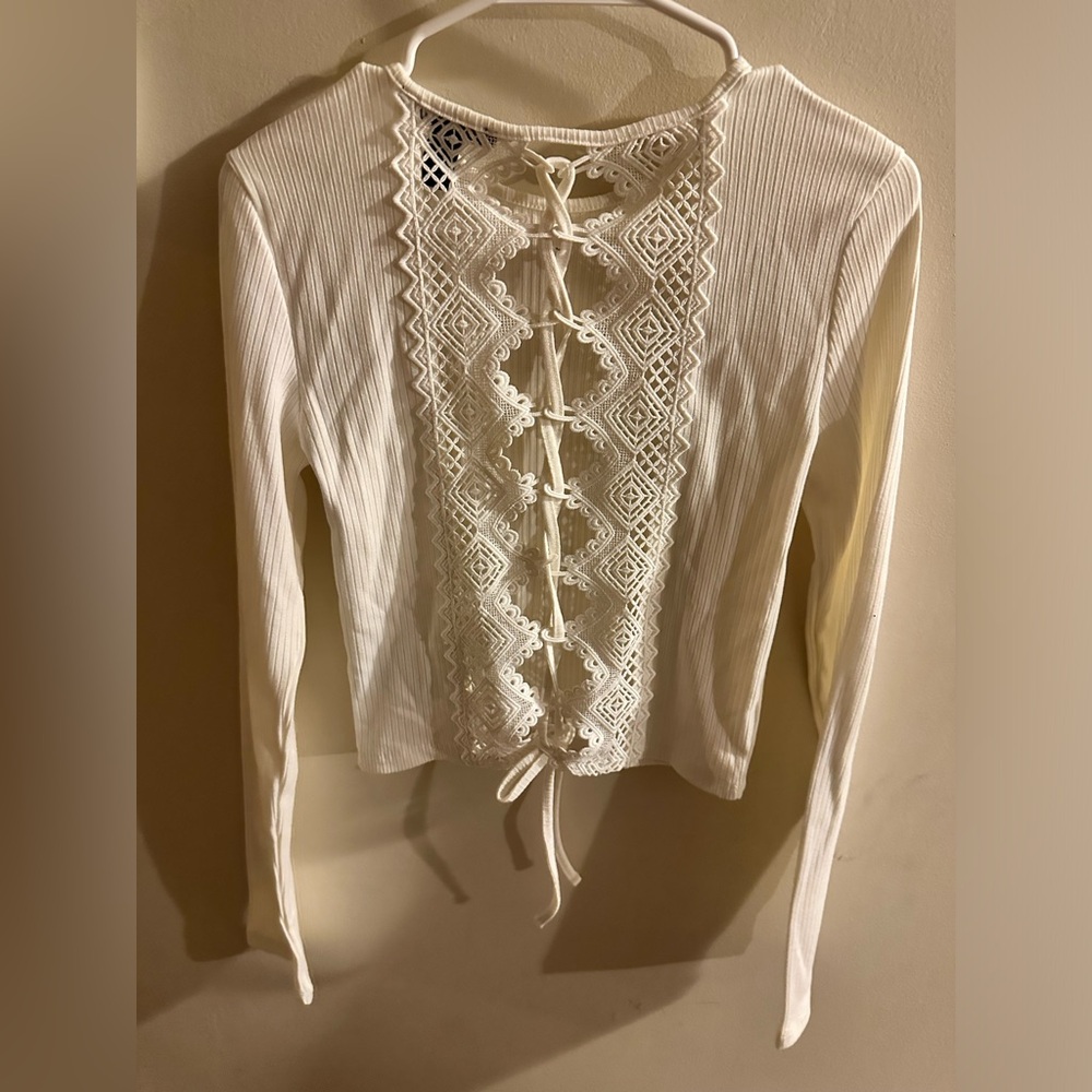 Lace up back top